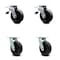 Service Caster 6 Inch Polyolefin Swivel Caster Set with Ball Bearing 2 Total Lock Brake SCC SCC-TTL30S620-POB-2-S-2 - alternate 1